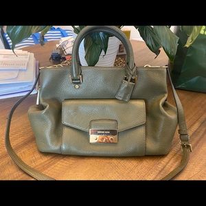 Michael Kors olive green purse.